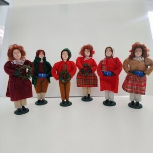 Vintage Christmas‎ Carolers set of 6 men women mantel 9 inches